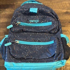 Bentgo Kids Blue and Orange Speckled Backpack